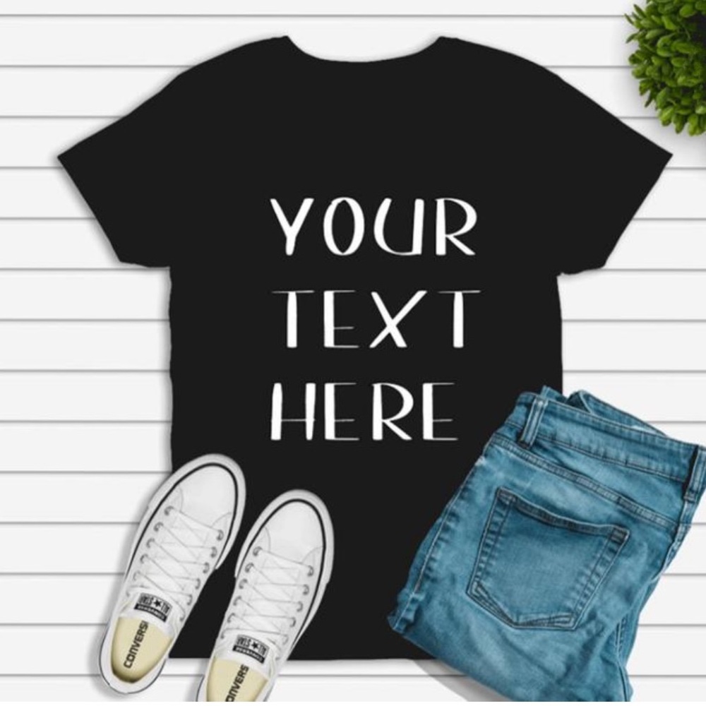 Black Custom Short Sleeve Shirt Size S, M, L & XL